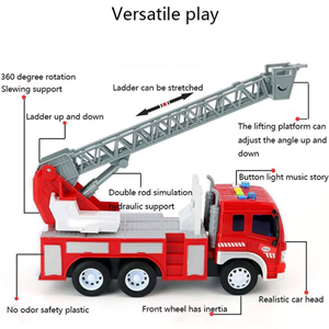 ماشین جرثقیل آتش نشانی اسباب بازی موزیکال 1:16 FIREFIGHTER_اسباب بازی